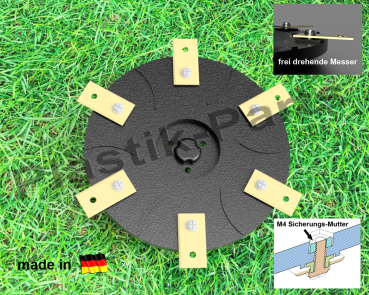 Messerscheibe 6 Klingen Messerteller für Gardena Sileno City 589346801 597656001